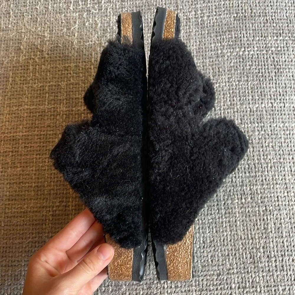 NWT BIRKENSTOCK BIG BUCKLE Fur Lined Sandals! - Picture 8 of 11